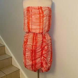 THML strapless print dress size Small